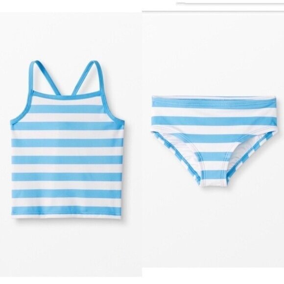 Hanna Andersson Swim Set 18-24 Months Map Blue Striped Sunblock Beach Vacation - Picture 1 of 7